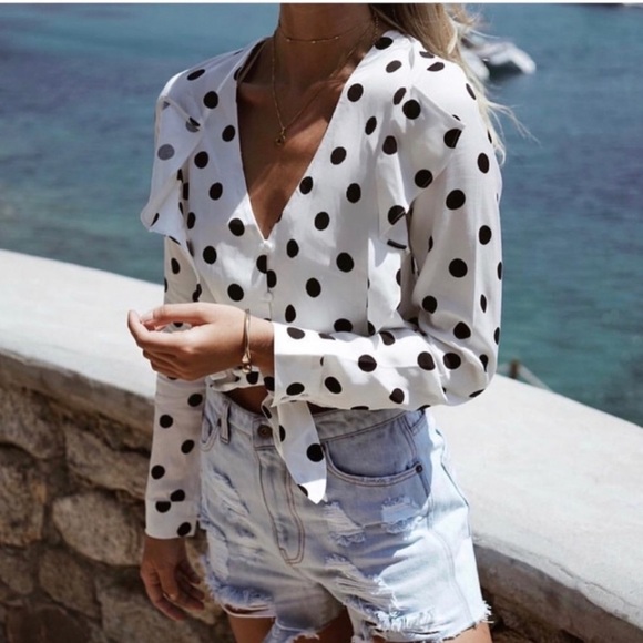 Polkadot long sleeve Blouse by Bardot - Picture 1 of 6